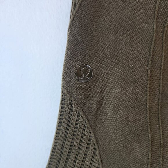 Lululemon Flow & Go Crop Leggings Military Green Olive Activewear Women's 6 - Picture 6 of 7